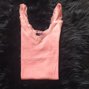 Ambiance lace trim basic ribbed tank!